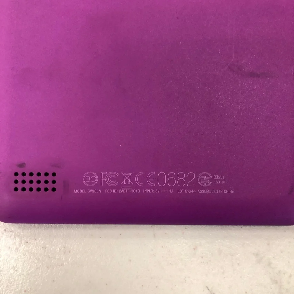 Amazon Fire Purple Tablet with Rounded Corners and Vibrant Display